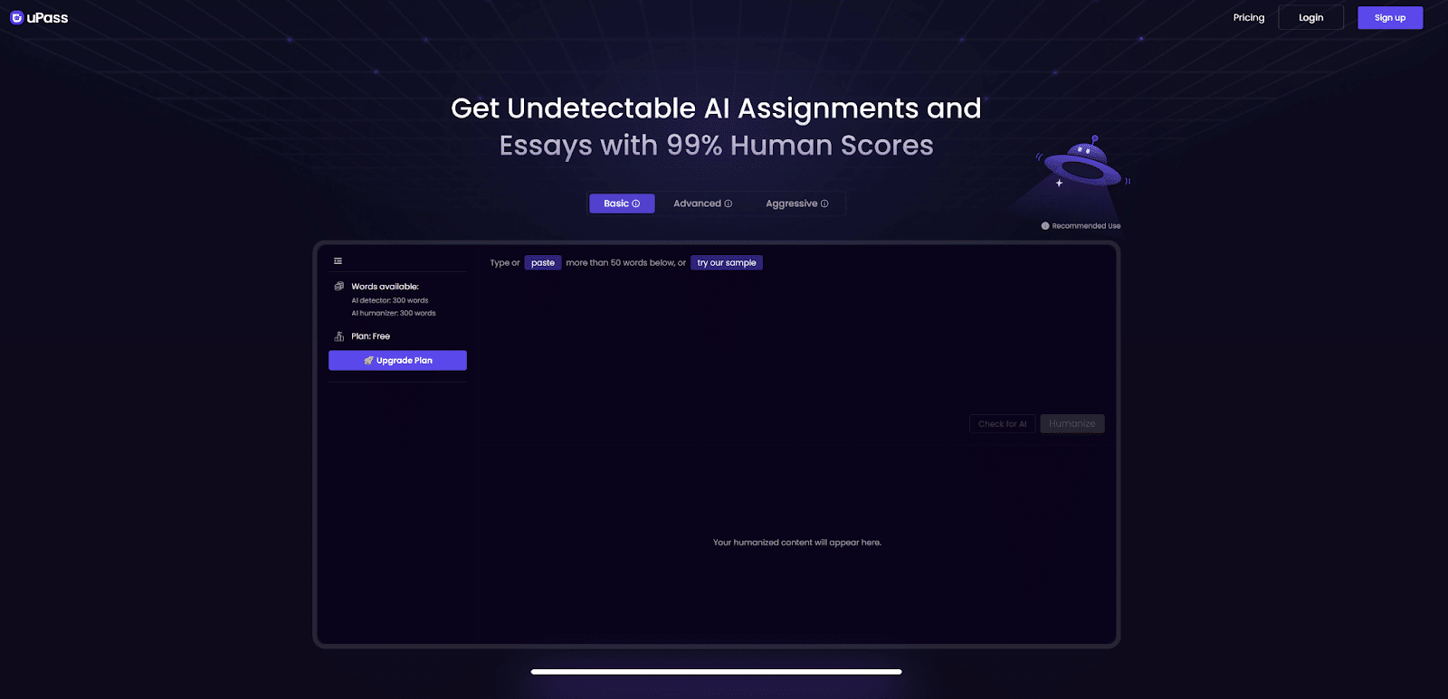 uPass AI - The Best AI Detection Bypass Tool
